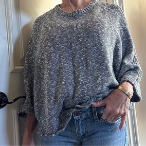 Gap Sweater - Heathered Black/Gray Sweater - Batwing Sleeves - Slouchy Sweater